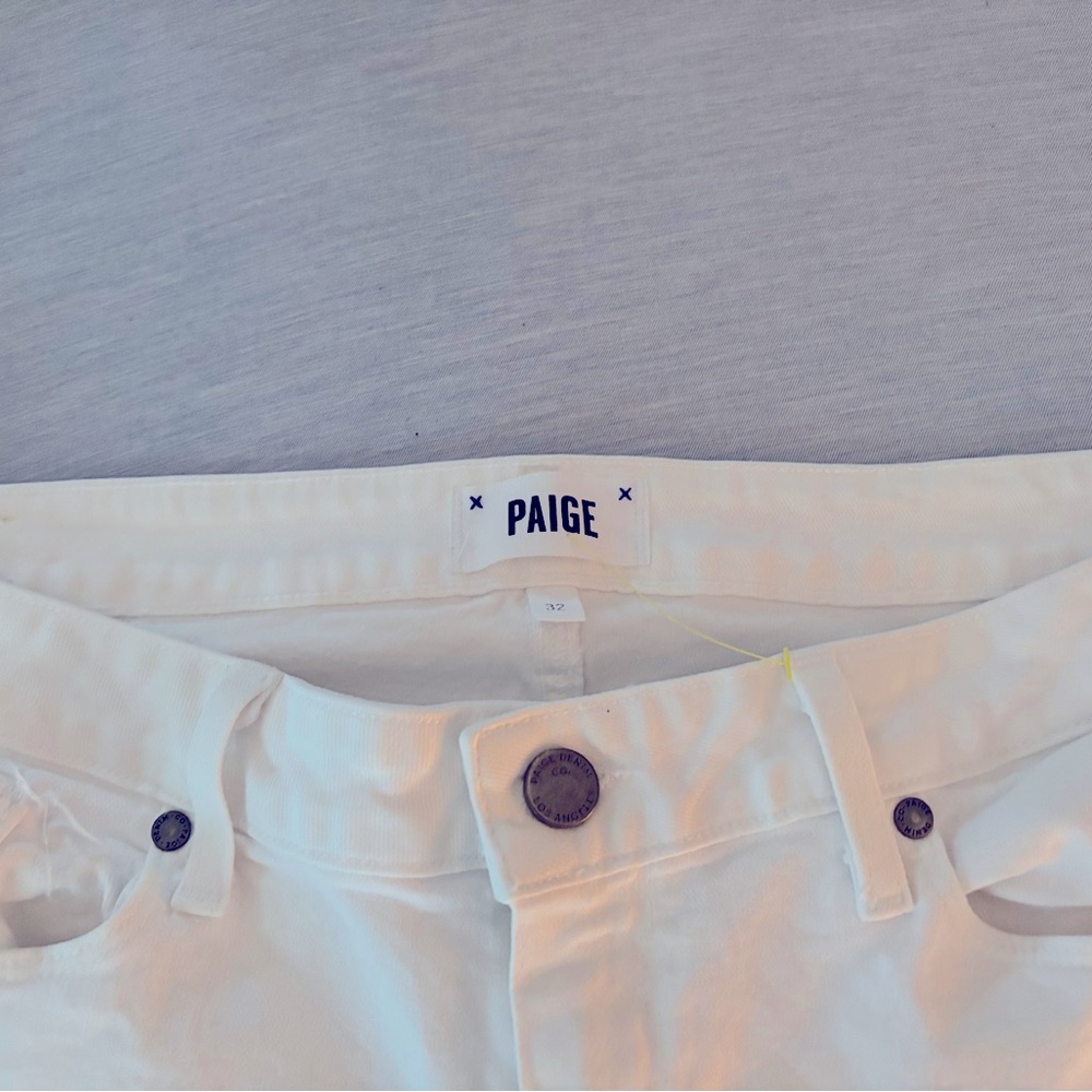 Paige Kylie crop white denim jeans